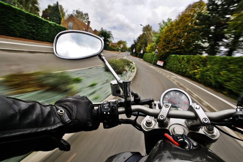 Image of a riding a bike pov at fast speeds